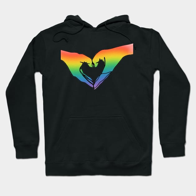 Rainbow Heart Hands Hoodie by ThePureAudacity